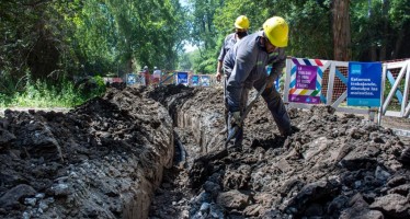 Malena Galmarini recorrió la nueva obra de red de agua del Barrio Parque Guazu-Nambi