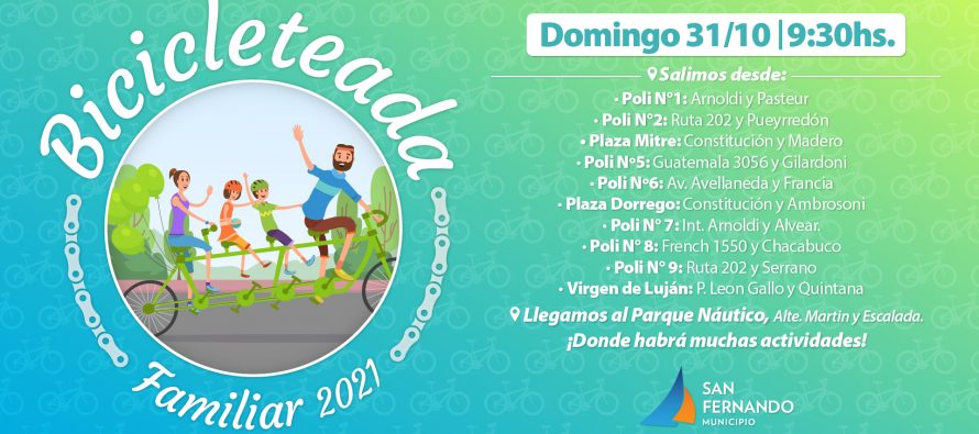 San Fernando: Se viene la Bicicleteada Familiar 2021