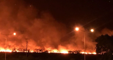 Brigadistas combaten incendio en el Parque Nacional Ciervo de los Pantanos