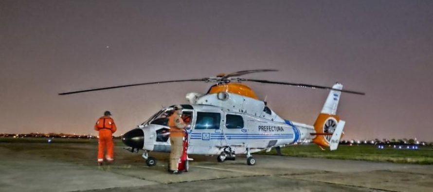 Isla Martín García: traslado en helicóptero a un adolescente que sufría apendicitis