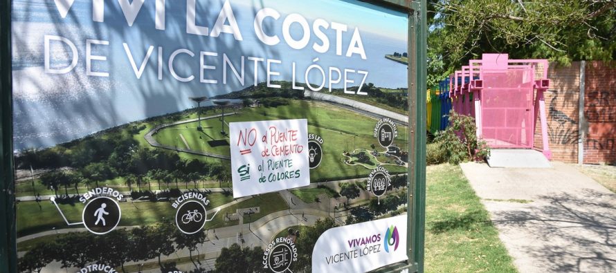 Vecinos protestaron en Vicente López contra la construcción de un puente de cemento sobre un humedal