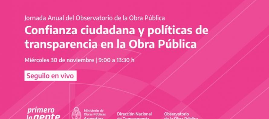 Se realizará la Jornada Anual del Observatorio de la Obra Pública