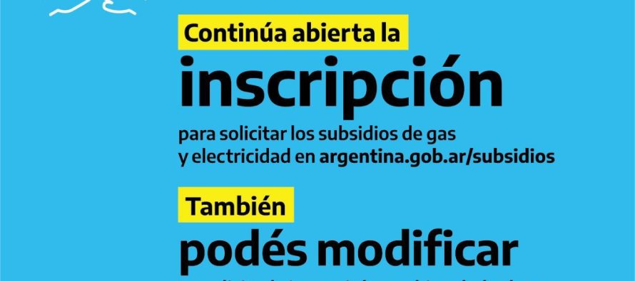 Continúa abierto el registro para obtener el subsidio de luz y gas