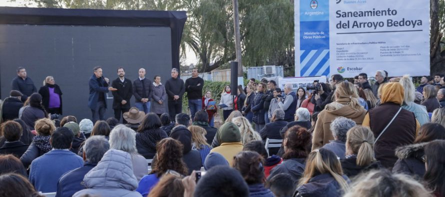 Se inauguró la primera etapa de la obra de saneamiento del Arroyo Bedoya en Escobar