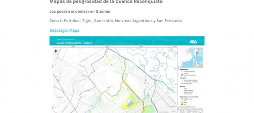 La Provincia suma los mapas de peligrosidad de la Cuenca del Río Reconquista