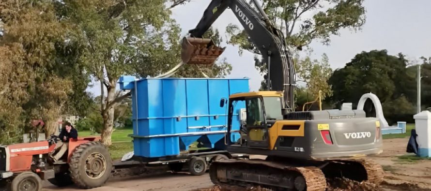 Avanza la obra de agua en la Isla Martín García