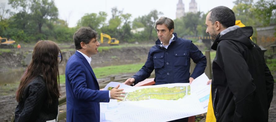 Kicillof y Boto recorrieron los avances de las obras del Río Luján