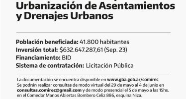 Comenzó la consulta pública por obras viales e hidráulicas para Hurlingham