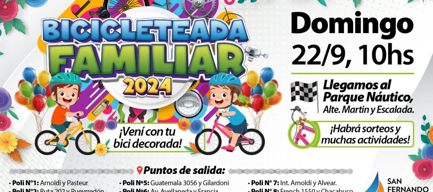 San Fernando: este domingo se realiza la Bicicleteada Familiar 2024